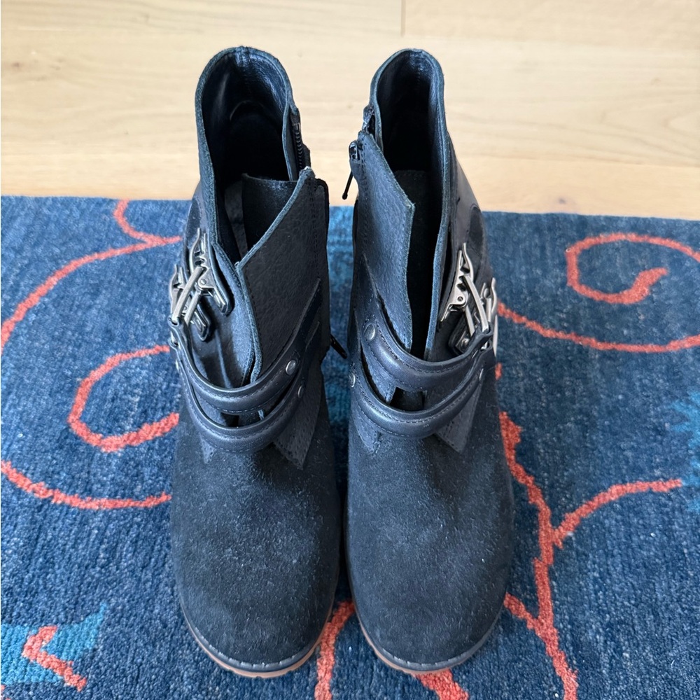 See by Chloe Black Suede Ankle Boots with Buckles
